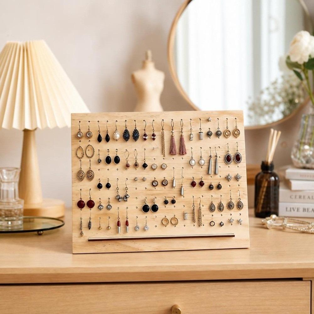 Porous Jewelry Storage Rack With Base Jewelry Display Board Simple Earring Stand Shop Display