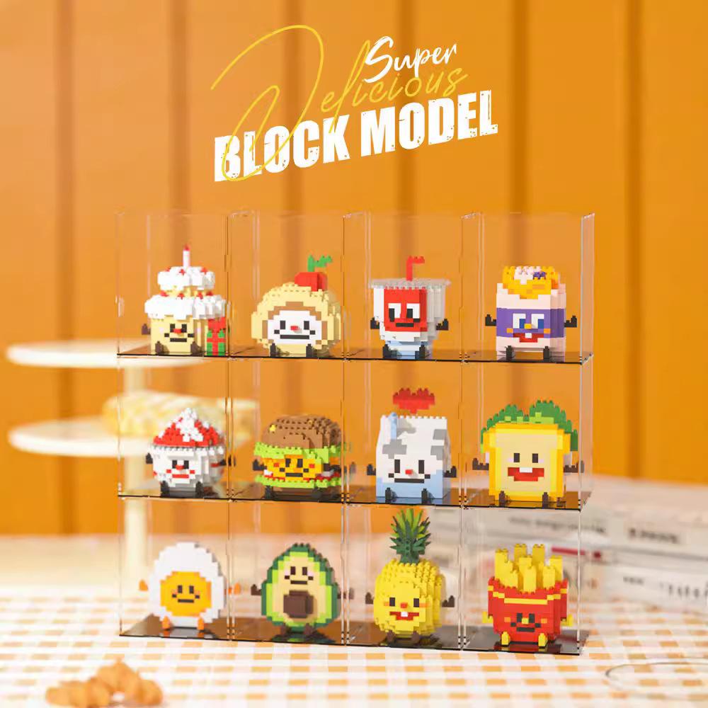 Fruta 3D Constructor Modelo Set de Construcción Pastel Comida Mini Ladrillos Bloques de Construcción Juguetes para Niños Niñas de 7 a 10 Años Adultos Bloque