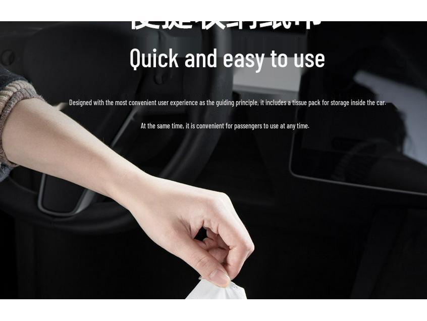Tesla Model Y/3 Hidden Pull-out Tissue Box Car Accessory