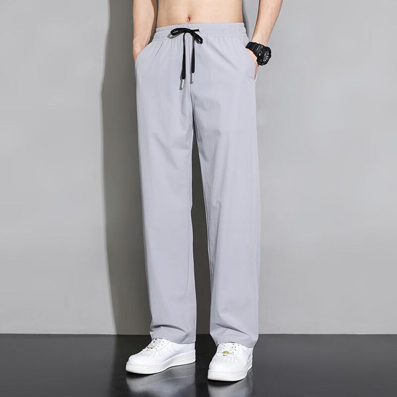 FARUISHI Men s Ice Silk Relaxed Fit Casual Pants XL