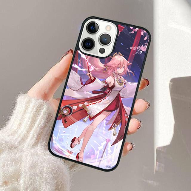 

Genshin Impact Yae Miko Phone Case For iPhone 17 Air 13 12 14 15 16 Cover For Apple Pro Max Plus Coque iPhone 14