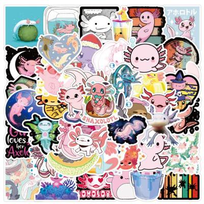 50pcs Cute Animal Axolotl Graffiti Stickers Cartoon Decals Kids Toy DIY Diary Suitcase Scrapbook Phone Laptop Car Sticker