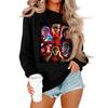 Women's And Men's Unisex Fashion Casual Long-sleeved Loose Printed Round Neck Pullover Hoodie Sweatshirt