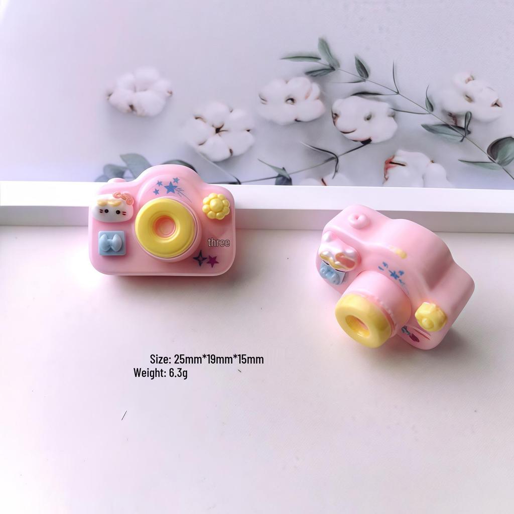 3D Cartoon DIY Resin Accessories: Cat Camera, Cream Glue Hair Clips, Shoe Buckles, Keychains, Pendants