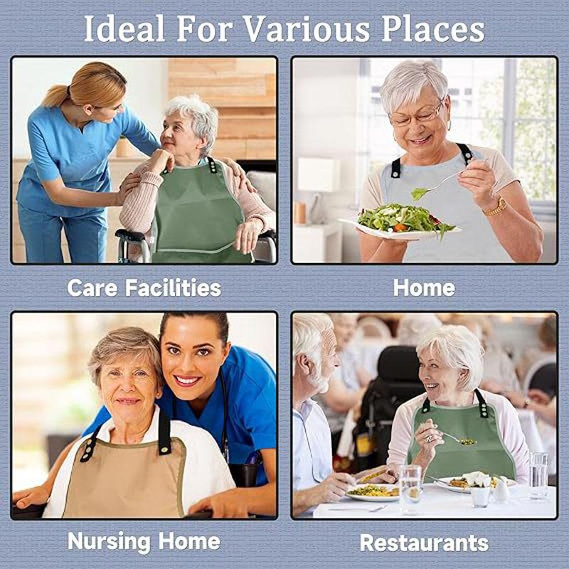 Waterproof Adult Bib, Mealtime Apron for Elderly