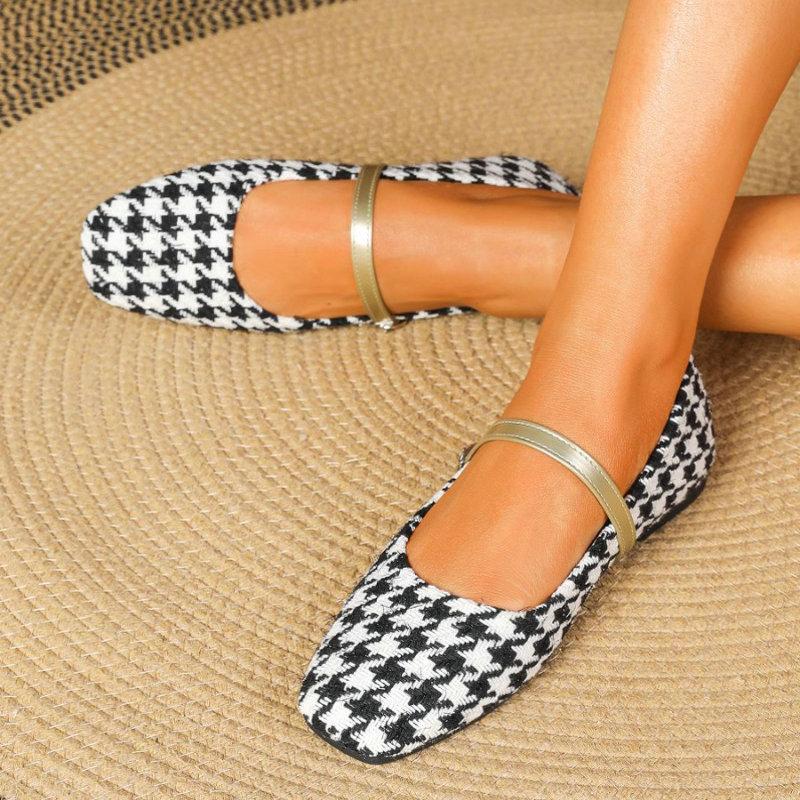 Fashion Flat Shoes for Women 2025 Spring and Autumn Mary Jane Women French Flat Shallow Ladies Shoes Plus Size Women's Shoes 42 43 44