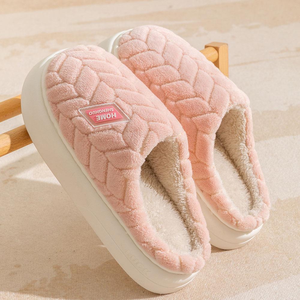 2025 cotton slippers autumn and winter home warm outside wear non-slip velvet thick-soled cotton shoes students wholesale