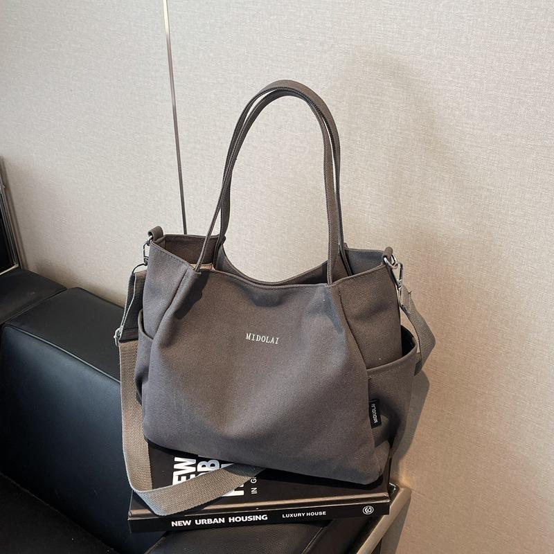 

Повседневная холщовая сумка-тоут женская большой вместимости студенческая сумка-тоут для занятий универсальная сумка-мессенджер на плечо для поездок