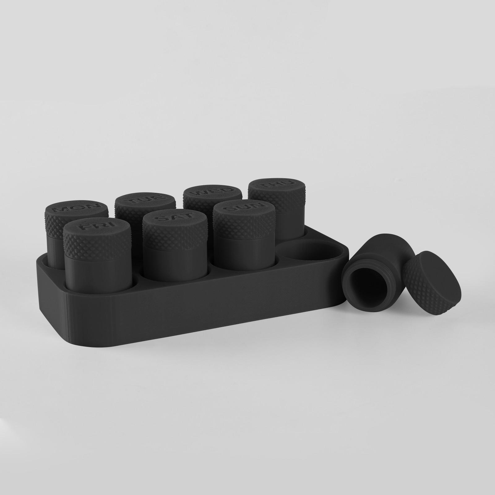 

3D-печатный ящик для хранения лекарств в домашних условиях One Size чёрный