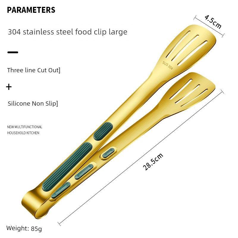 304 Stainless Steel Clip Food Clip Fried Steak Pancake Commercial Barbecue Clip Bread Barbecue Food Food-Grabbing Device Kitchen