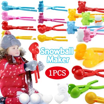 Pinza para Hacer Bolas de Nieve Infantil Pinza con Forma de Corazón de Fútbol para Adultos Molde de Bola de Nieve para Exteriores Juguete de Playa Juguete Deportivo Diversión en la Nieve