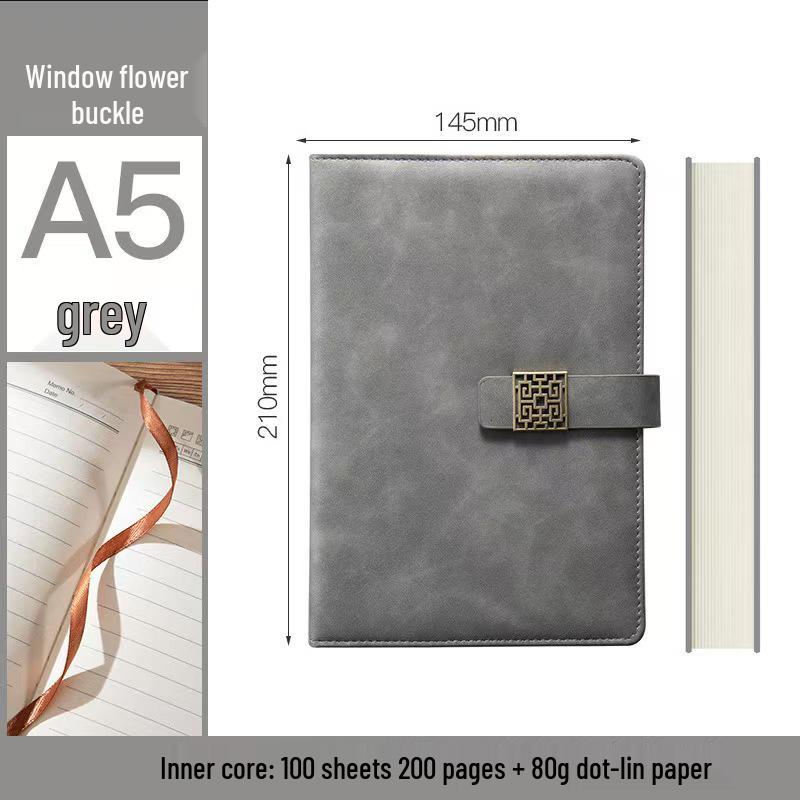 Business Office Planner: Flower Buckle Notebook & Gift Box Set with Custom Logo Option A5