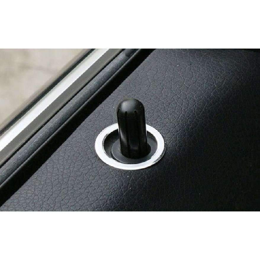 For Benz GLE GLS 2016-2019 Silver Allloy Inner Door Bolt Lock Down Ring Trim 2PC
