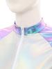 Outer Space Alien Costume for Women S-4XL - Shiny Glitter A-line Dress with Cap Sleeves Halloween Cosplay Outfit