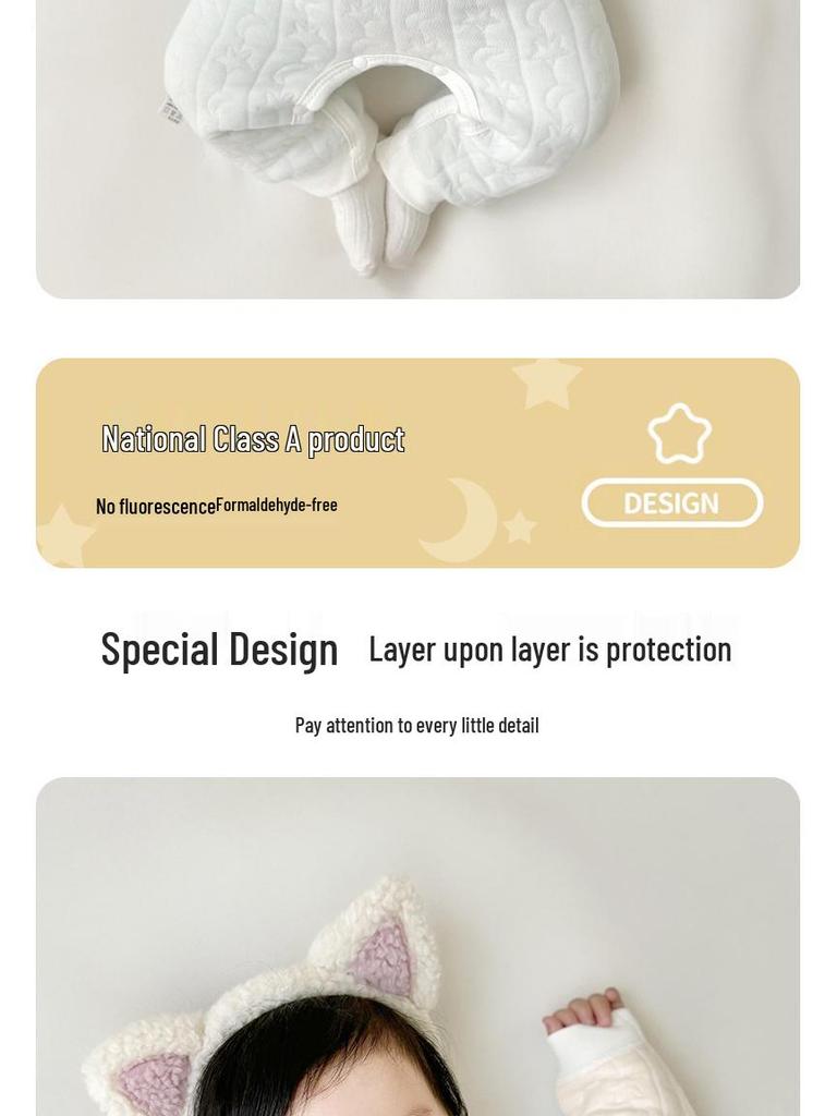 Jingqi Kids Quilted Cotton Warm Two-Piece Set for Boys and Girls - Autumn/Winter Underwear and Pants