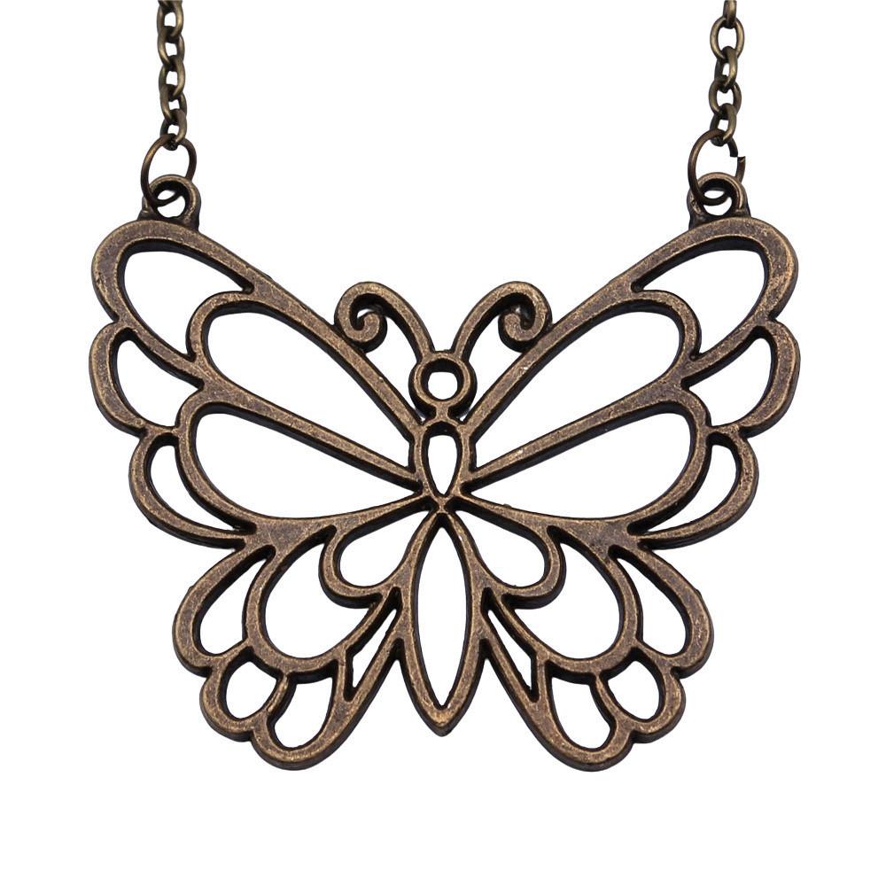 Openwork Dragonfly Pendant Necklace Insect Nature Boho Jewelry 45cm or 70cm long chain