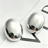 Oval Chunky Dome Earrings for Women, Gold Plated/Polished Silver Statement Earrings Hypoallergenic Bold Large Hoop Earrings Minimalist Jewelry