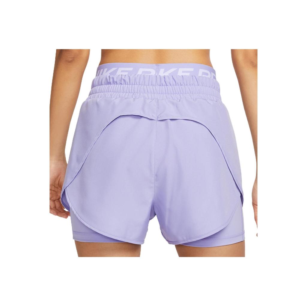 Nike Pro Dri-Fit Two-In-One Fashionable Trendy Simple Solid Color Sports Shorts Women Shorts Purple HJ1205-533