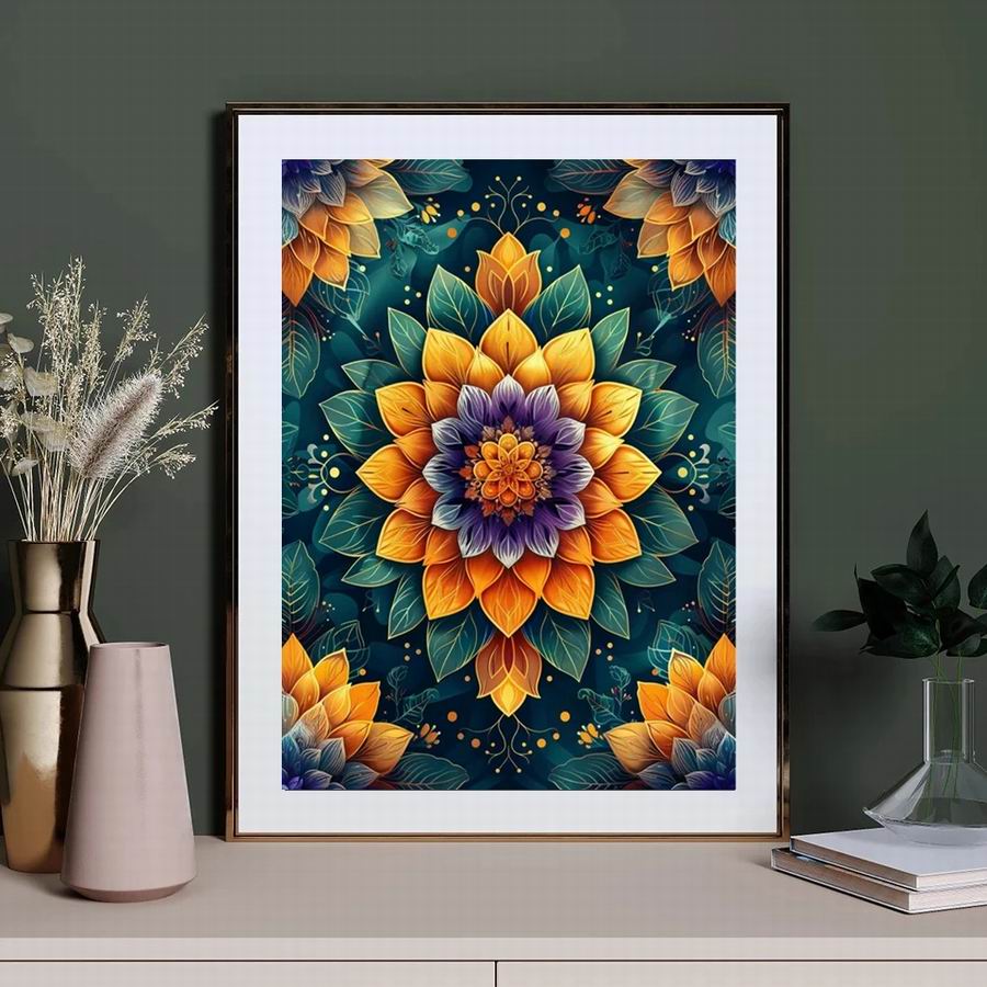 Diamond Painting New Collection 2024 Vintage Mandala Flower Diy Full Square Round Drill Rhinestone Embroidery Color Floral Mosaic Cross Stitch Kits