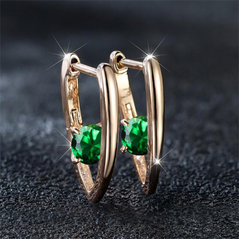

Hot Sale Classic Round White Diamond V-Shaped Simple Versatile Women s Earrings Jewelry