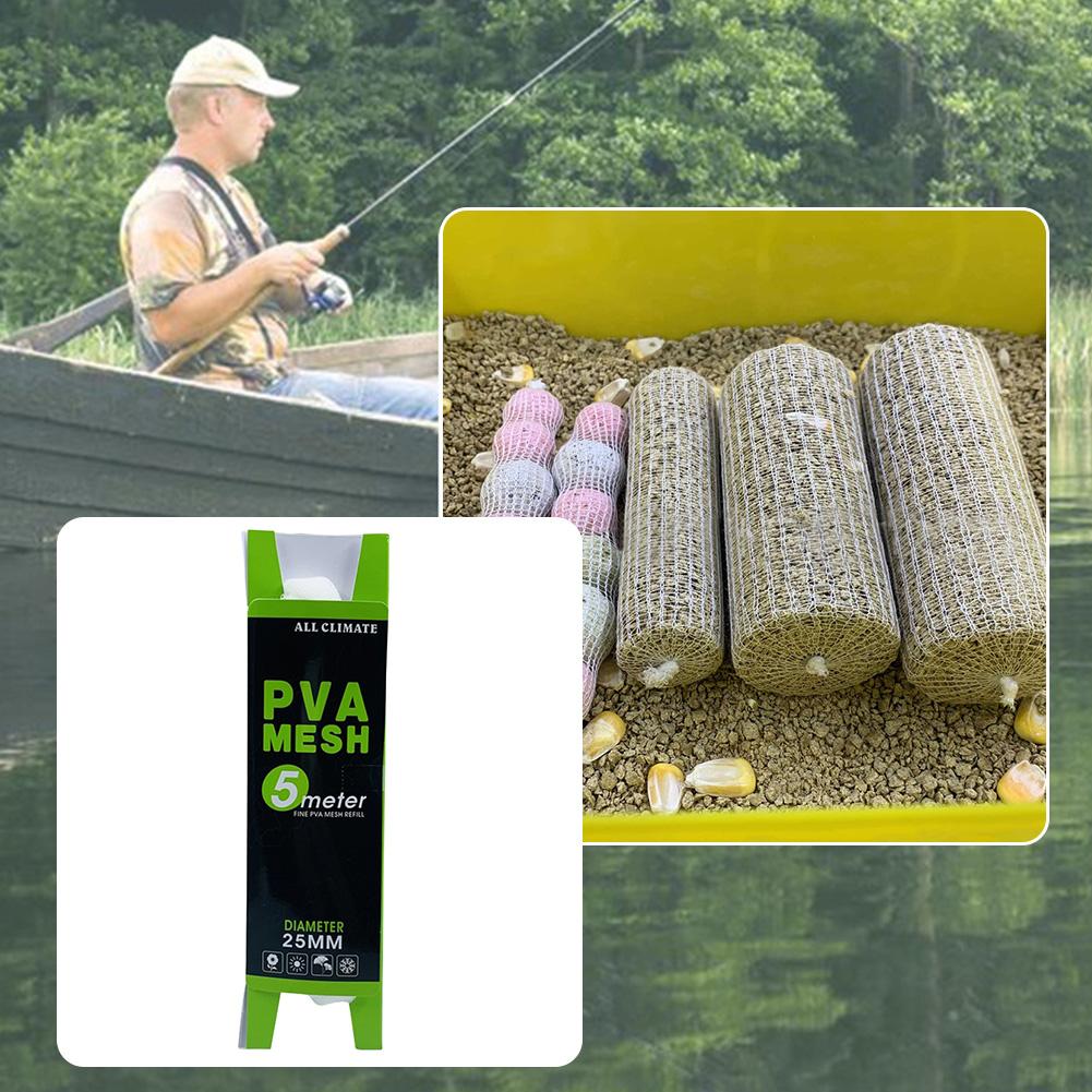 25mm 5m Fishing Bait Bag Refill Water-soluble Water Soluble Bait Holder Eco-Friendly Stocking Baiting Tool for Carp Fishing