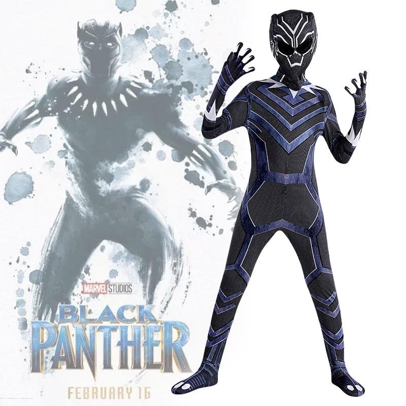 תחפושת ג'אמפסוט קוספליי פנתר שחור 2 למבוגרים להאלווין בד סיבי פוליאסטר מידות 160-190