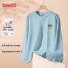 Baleno Herre T-shirt i ren bomuld, løstsiddende, langærmet