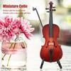 5.5in Wooden Miniature Cello Replica with Case Instrument Model Musical Gifts Ornaments