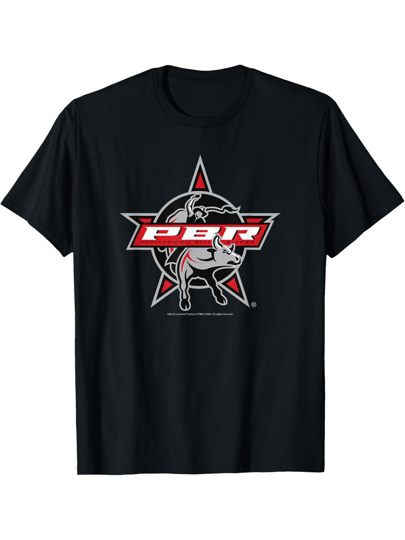 PBR Professional Bull Riding Logo T-shirt - Black with Red & White Graphic Print XXXXL
