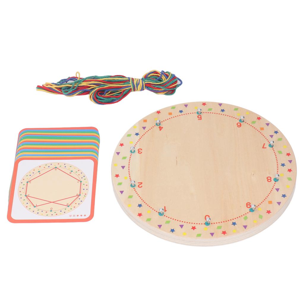 Wood Manipulative Geo Board Promote Hand Eye Coordination Early Educational Mathematical Graphical