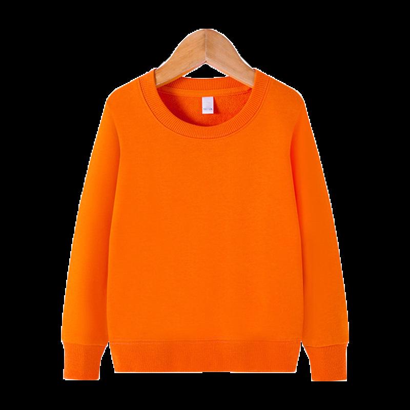 Ensfarget langermet genser med rund hals - Allsidig koreansk pullover for barn vår og vinter