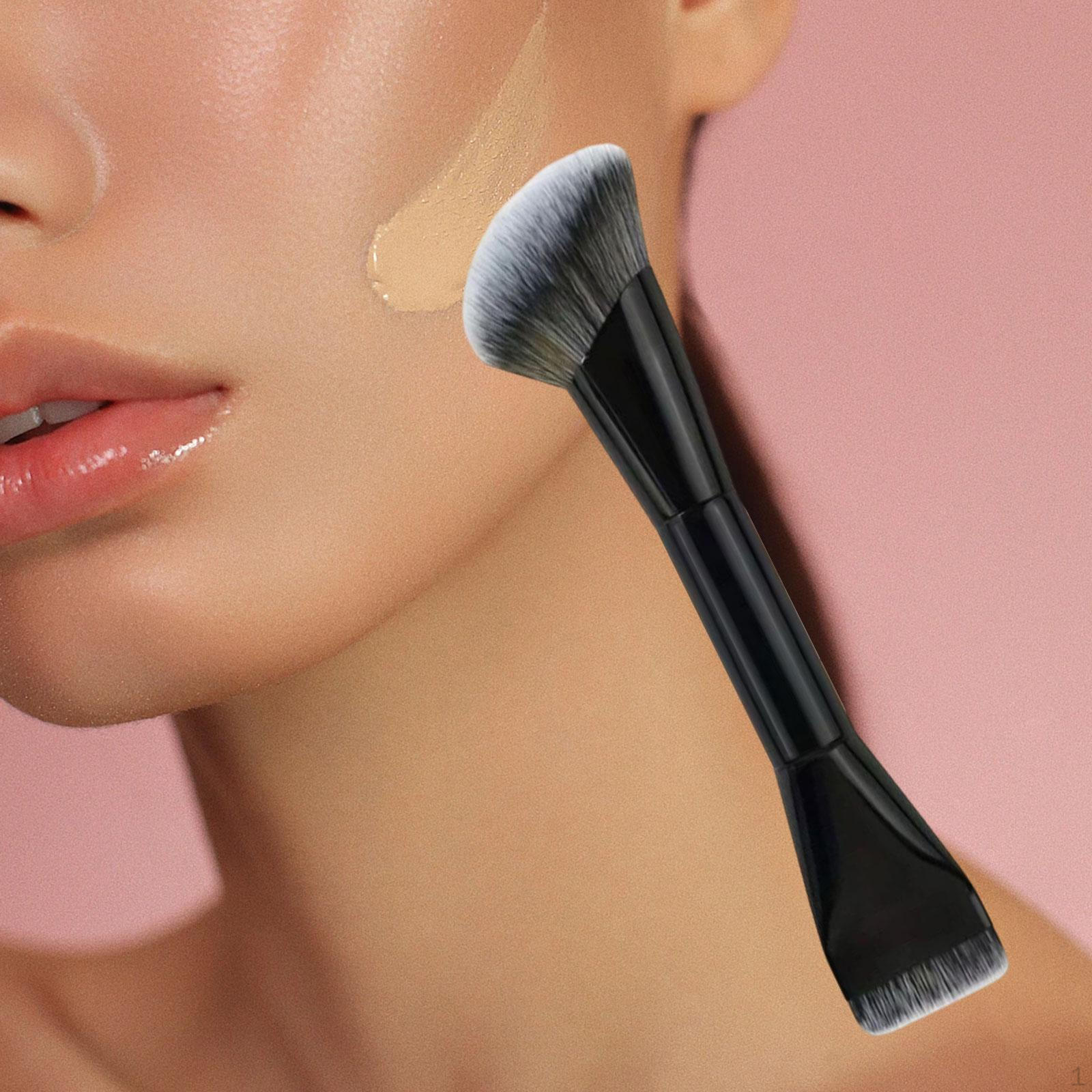 

Кисть для тональной основы Двусторонняя Многофункциональная для макияжа лица для нанесения пудры Жидкий крем Black