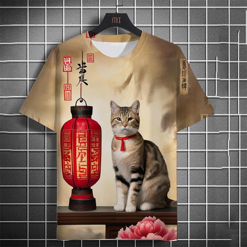 Fashion Japanese Ukiyo-e Cats Graphic T Shirts Summer Trend Short Sleeve Men Women 3D Printed T-shirts Casual Harajuku Tees Tops