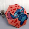 1pc Stitch,Hearts Automatic Folding Umbrella: Compact 8-Bone Design Cartoon Outdoor Travel Companion, Business Umbrella, Christmas Valentine