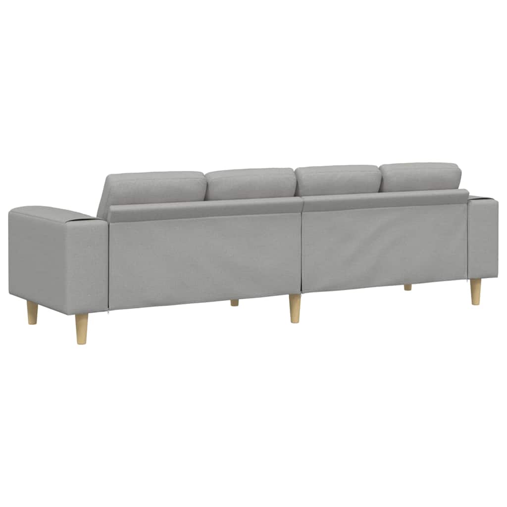 Living Room Sofa Cloud Grey 250 x 77 x 76 cm Polyester