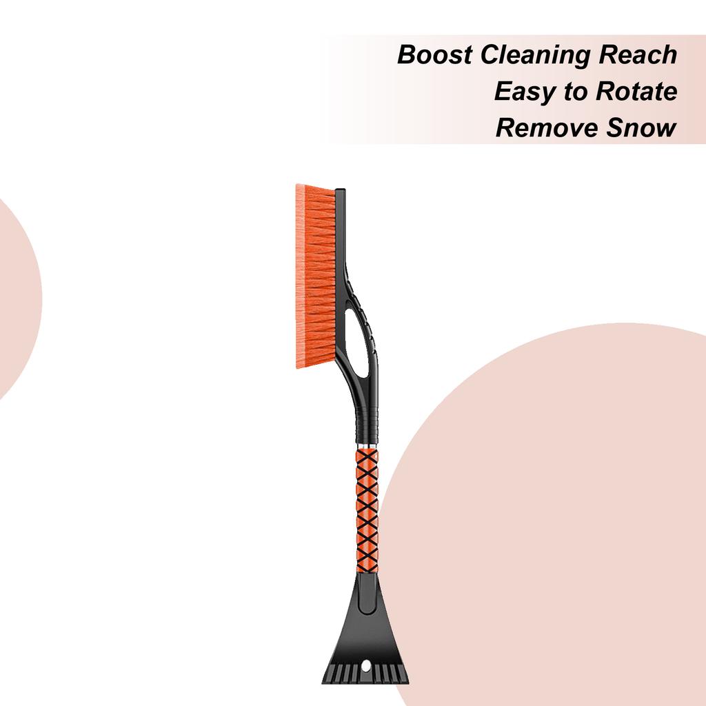 Auto Sneeuwborstel en IJskrabber Uitschuifbaar Ruitreinigingsgereedschap Auto Sneeuwschraper Borstel met 360 Graden Draaibare Kop Voor