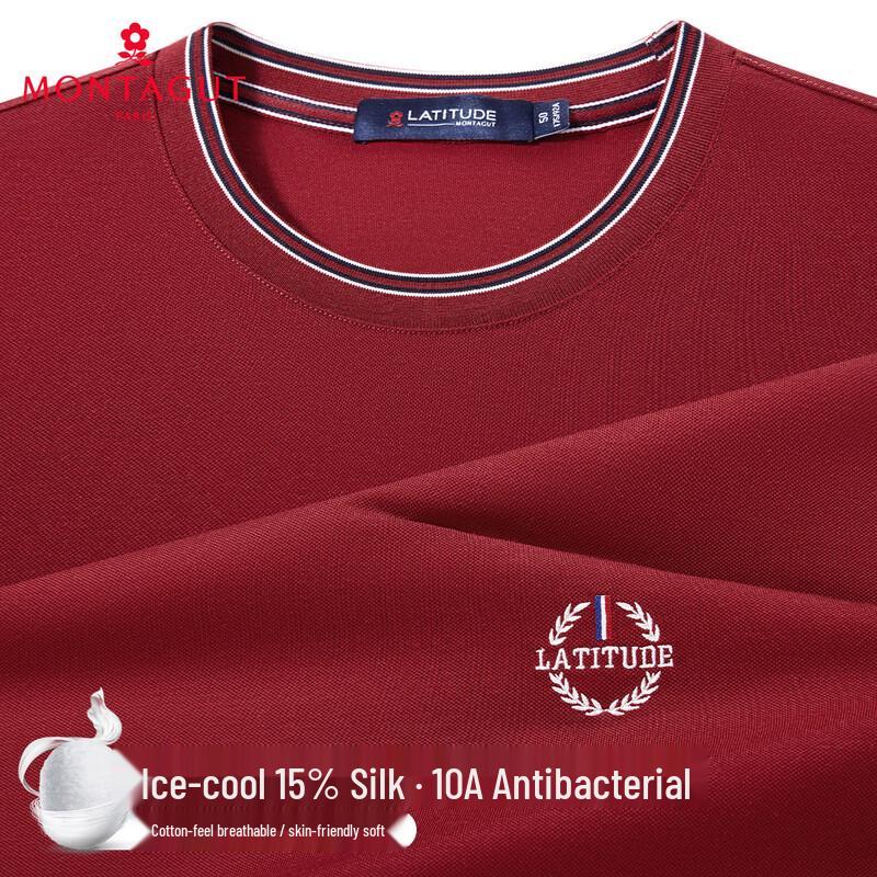 

MONTAGUT Men s Ice Cool Silk Blend Breathable Short-Sleeve T-Shirt M