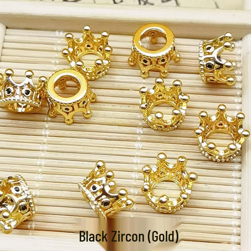Zircon Inlaid Flower Buddhist Bead Spacer Bracelet Pendants