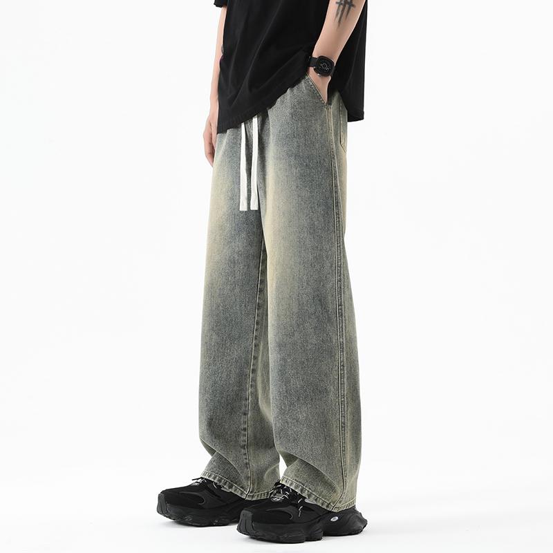 Men Black Jeans New Spring And Autumn Men Pants Wide-Leg Pants Men Casual Straight-Leg Trousers