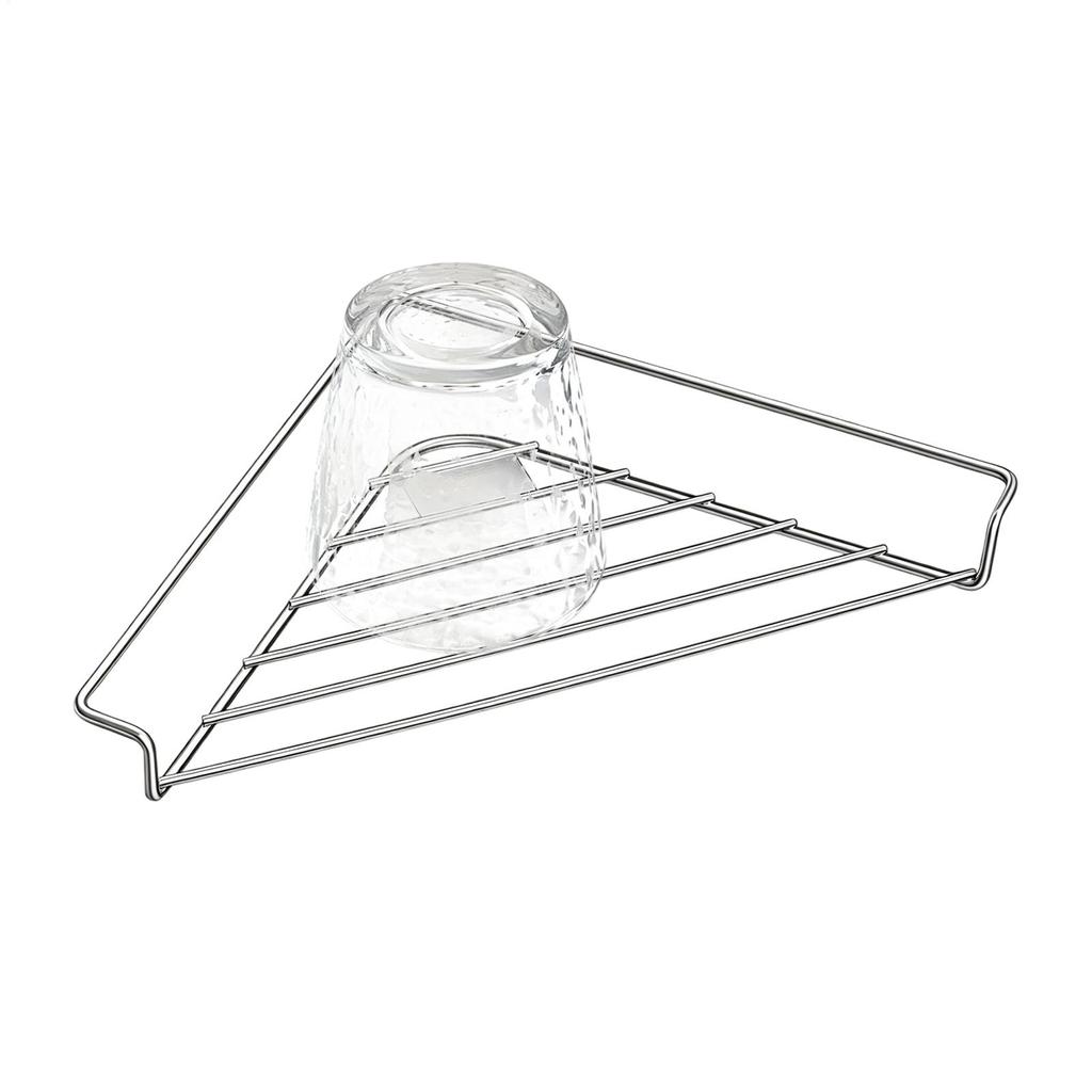 Triangle Dish Drying Rack Kitchen Sink Organizer Corner Over the Sink Sponge Rag Holder Foldable Stainless Steel Drainer