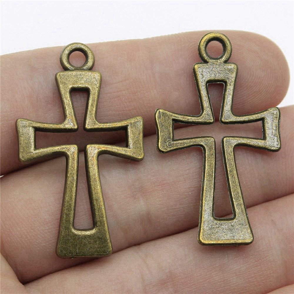 Large Crosses Detailed Religious Charm Antique Bronze Zinc Alloy Jewelry Making Supplies Necklace Making DIY Charms