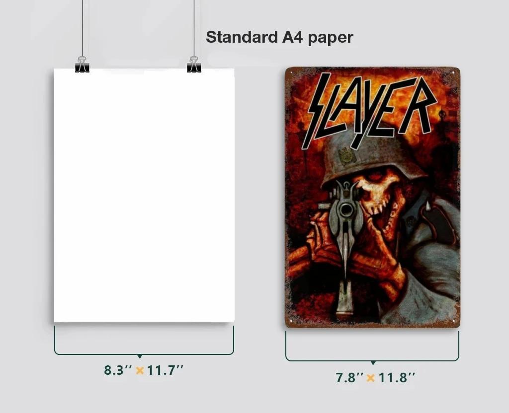 Vintage Slayer Heavy Metal Album Plakát Kovový Plechový Značka Deska Severské Nástěnné Umění Talíře pro Domácí Dekoraci Pokojů Dárky pro Kluuka