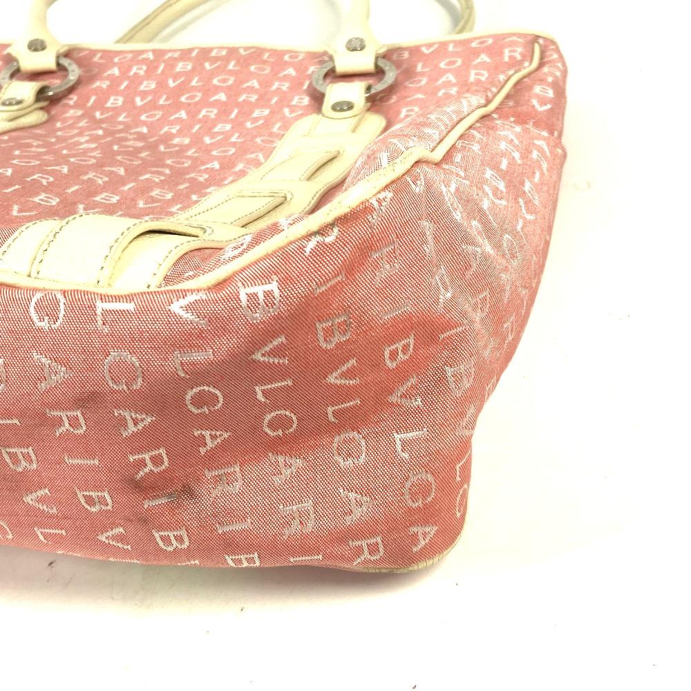 BVLGARI Logo mania Vertical Tote Bag Shoulder Bag Leather/Canvas pink/White