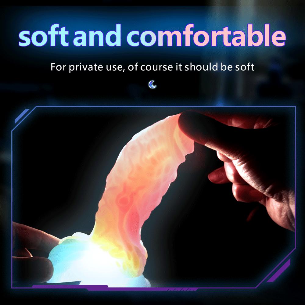 Candy Color Luminous Dildo Fluorescent Mixed Color Dildo Soft Alien Anal Plug Potřeby pro ženy pro dospělé sexuální hračky Tekuté