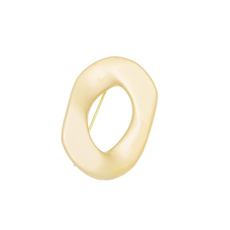 Geometric Glossy Round Brooch - Trendy European & American Fashion Suit Accessory