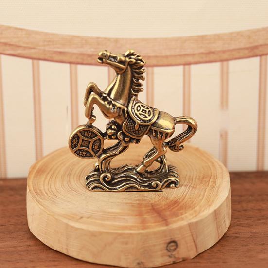 Feng Shui Pferde-Statue 2026 Jahr des Pferdes Tischplatte Messing Ornamente Chinesisches Neujahrssegen Souvenir Tierkreis Tier Skulptur für Festival Heimdeko