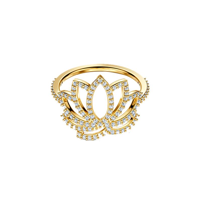 Swarovski SYMBOL lotus hollow design classic ring for women 5535601 золотой
