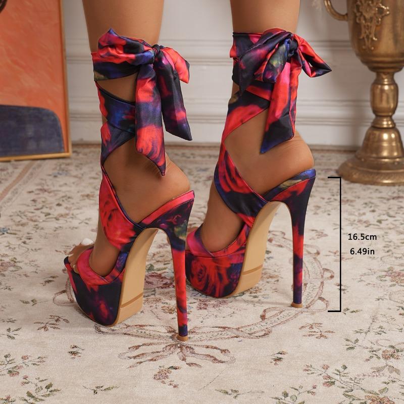 New Model Catwalk 16CM Super High Heels Platform Sandals for Women Sexy Open Toe Banquet Party Stripper Pole Dance Shoes Red