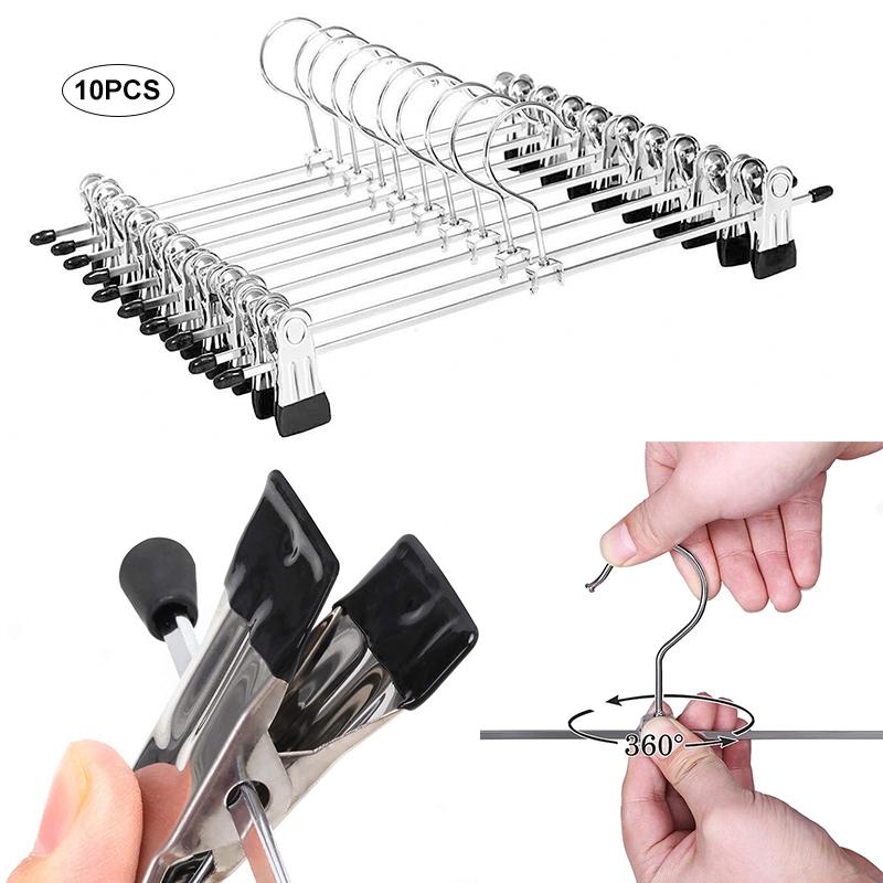 

10Pcs/lot Pants Racks Wind Proof Multi-purpose Skirt Racks For Clothes Drying Trousers Wardrobe Clip Anti-slip Clothes Hanger