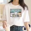 Kawaii Chiikawa Drinking Party T‑shirt Hachiware Usagi Kurimanju Cartoon Print Casual Loose Short Sleeve Tee Summer Unisex Tops
